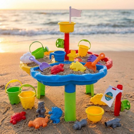 WOOPIE Stolik Wodny Piaskownica 3w1 Statek Piracki 13 el.