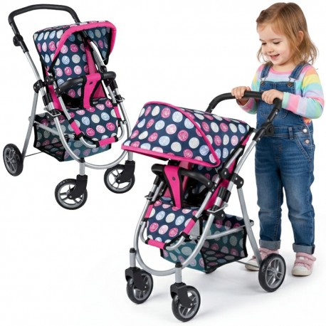 WOOPIE Wózek dla Lalek Regulowane Siedzisko  4 Koła