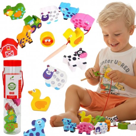TOOKY TOY Zwierzęta z Farmy do Nawlekania