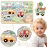 TOOKY TOY Drewniane Interaktywne Puzzle Pojazdy