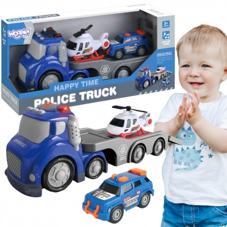WOOPIE Niebieska Laweta CITY TRUCK Efekty Dźwiękowe i Świetlne