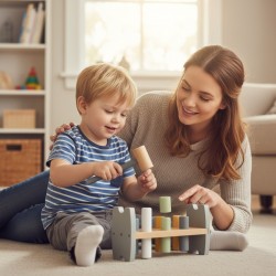 Viga PolarB Drewniana Przebijanka Wbijanka z Młoteczkiem Pingwinek Montessori