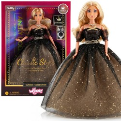 WOOPIE ROYAL Lalka Lily 30 cm Długie Blond Włosy Czarna Suknia Balowa