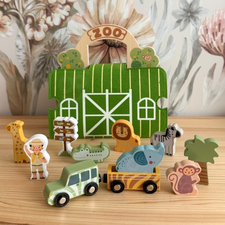 TOOKY TOY Zestaw Mini ZOO Przenośny Zestaw Torba Zwierzęta