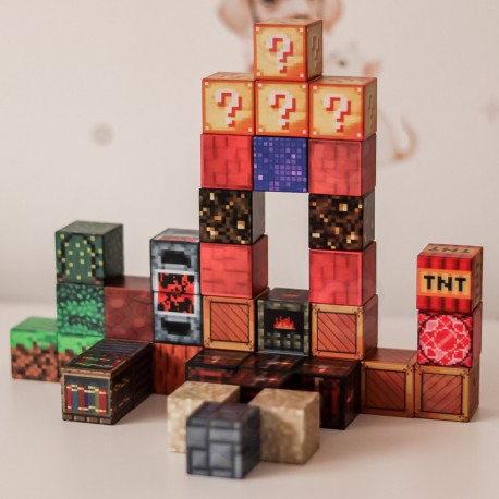 WOOPIE Klocki Magnetyczne Konstrukcyjne Sześciany 3D Zestaw Edukacyjny 63 el.