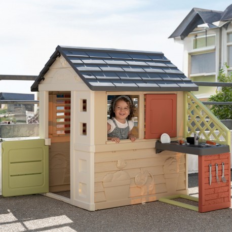 Smoby Domek Ogrodowy Z Kuchnią + 17 Akcesoriów