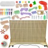 MASTERKIDZ Wolnostojąca Tablica Ściana STEM 166 x 125 cm + Akcesoria Kołki Tace Klocki Narzędzia