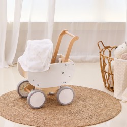 Viga Drewniany Wózek dla Lalek z Gondolą