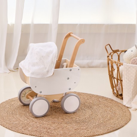 Viga Drewniany Wózek dla Lalek z Gondolą