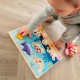 TOOKY TOY Drewniane Puzzle Świat Morza Montessori Rybki Żółwik Dopasuj Kształty