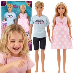 WOOPIE Zestaw Lalek Rodzina Lily w Ciąży Tata Niemowlak