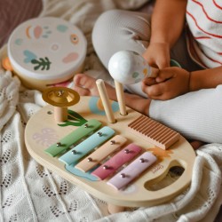 CLASSIC WORLD Zestaw Instrumenty Muzyczne dla Dzieci Cymbałki Bębenek Grzechotka  5 el.