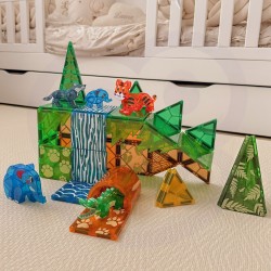 WOOPIE Klocki Magnetyczne Konstrukcyjne 3D Zestaw Edukacyjny Zwierzęta Dżungli 45el.