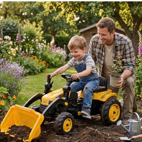 WOOPIE Ogromny Traktor Na Pedały Spychacz Żółty