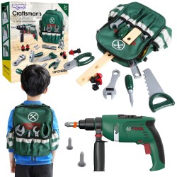 WOOPIE Duża Skrzynka z Narzędziami dla Dzieci Zestaw Majsterkowicza Wkrętarko-Wiertarka 15 el.