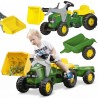 Rolly Toys RollyKid  John Deere Traktor na Pedały z Łyżką i Przyczepą - Zielony