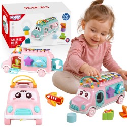 WOOPIE BABY Samochodzik Muzyczny Sorter z Cymbałkami Różowy