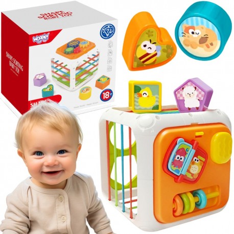 WOOPIE Kostka Edukacyjna Sorter 4w1 Kształty 18m+