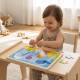 Puzzle drewniane 12 plansz po 24 puzzle w stojaku Viga Toys