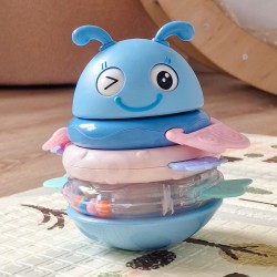 WOOPIE Wańka Wstańka Zabawka Sensoryczna 2w1 Grzechotka Gryzak Niebieska