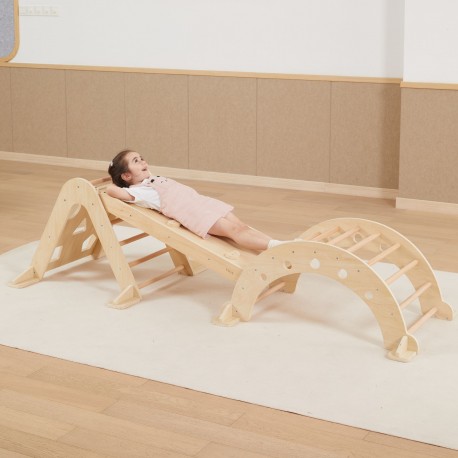 Viga Domowy Plac Zabaw 3w1: Trójkąt Pikler, Bujak i Zjeżdżalnia