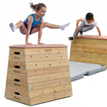 CLASSIC WORLD EDU Drewniana Skrzynia Gimnastyczna Koń 4 Poziomy