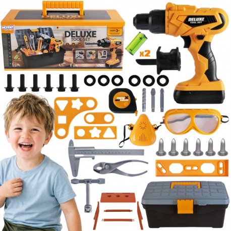 WOOPIE Zestaw Narzędzi Małego Majsterkowicza z Wkrętarką w Walizce 39el.