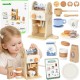 TOOKY TOY Drewniany Zestaw Do Kawy - Barista