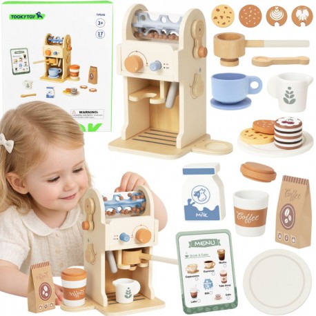 TOOKY TOY Drewniany Zestaw Do Kawy - Barista