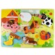 TOOKY TOY Drewniane Puzzle Montessori Zwierzątka Farma Dopasuj Kształty
