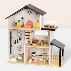 TOOKY TOY Drewniana Rezydencja z Akcesoriami