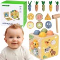 TOOKY TOY Drewniana Wiosenna Kostka Edukacyjna 5w1