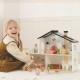 TOOKY TOY Drewniany Domek dla Lalek z Akcesoriami i Rodzinką 22 el.
