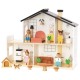 TOOKY TOY Drewniany Domek dla Lalek z Akcesoriami i Rodzinką 22 el.