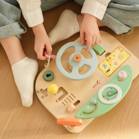 CLASSIC WORLD Drewniana Kierownica Wielofunkcyjna Tablica Edukacyjna