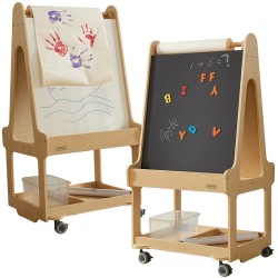 MASTERKIDZ Tablica Dwustronna Suchościeralna Sztaluga Na Kółkach