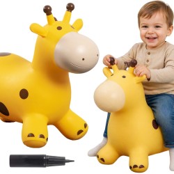 WOOPIE Skoczek Gumowy do Skakania Żyrafa Żółta + Pompka