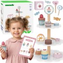 TOOKY TOY Patera Słodkości Drewniany Stojak Babeczki Ciasta