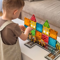 Woopie Zestaw Klocków Magnetycznych z Pojazdami Budowlanymi