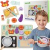 TOOKY TOY Drewniana Kuchnia z Akcesoriami - Zestaw Małego Kucharza