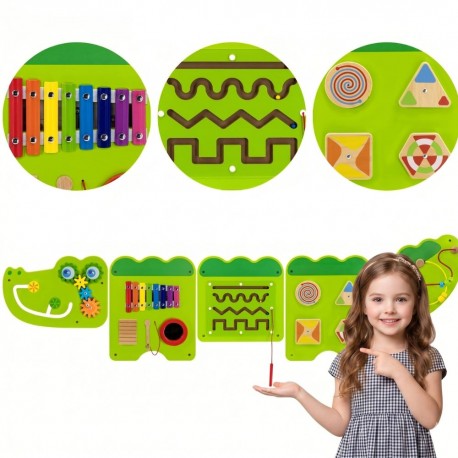 VIGA ablica Sensoryczna Manipulacyjna Krokodyl Certyfikat FSC Montessori
