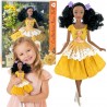 WOOPIE ROYAL Lalka Emi 30 cm Modny Strój i Piękne Czarne Włosy