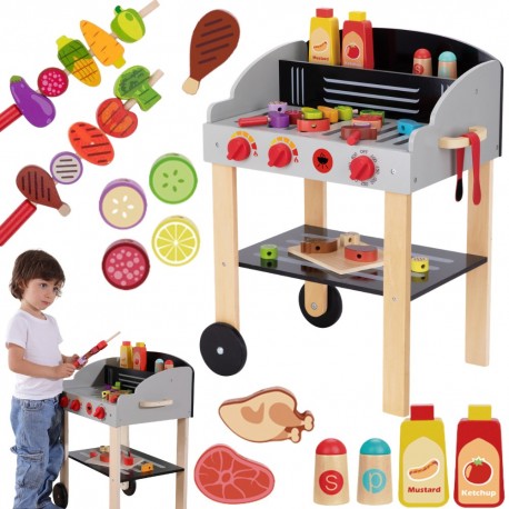 WOOPIE GREEN Grill Drewniany Szaszłyki Warzywa Akcesoria 24el.