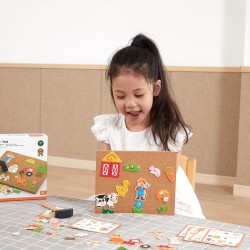 Przybijanka Drewniana Farma Viga Toys Korkowa Tablica