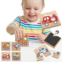 Układanka Drewniana Puzzle Owady 4 Klocki 6 Obrazków Viga Toys