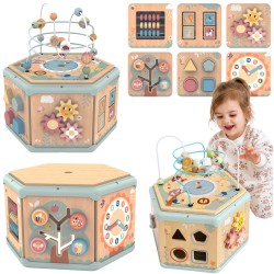 TOOKY TOY Interaktywny Drewniany Sześciokąt Montessori Otwierane Pudełko