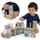 Kolorowa Kolejka z wagonikami do ciągania Viga Toys