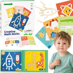 Tooky Toy Drewniana Układanka Gra Dla Dzieci Klocki Magnetyczne dla Dzieci 49 el.