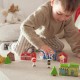 TOOKY TOY Drewniany Zestaw Budynków i Figurek Miasto Policja Szpital Remiza Policjant Doktor Strażak