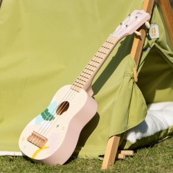 CLASSIC WORLD Drewniane Ukulele Gitara dla Dzieci R&oacute;żowa